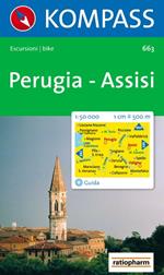 Carta escursionistica n. 663. Toscana, Umbria, Abruzzi. Perugia, Assisi 1:50.000