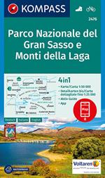 Carta escursionistica n. 2476. Parco Nazionale del Gran Sasso 1:50.000. Ediz. italiana, tedesca e inglese