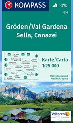 Carta escursionistica n. 616. Gröden, Val Gardena, Sella, Canazei 1:25.000