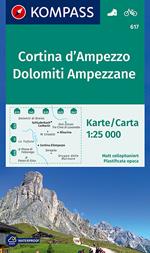 Carta escursionistica n. 617. Cortina d'Ampezzo, Dolomiti Ampezzane 1:25.000