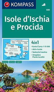 Carta escursionistica n. 680. Isole d'Ischia e Procida 1:15.000. Ediz. italiana, tedesca e inglese