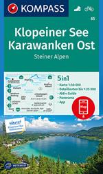 Carta escursionistica n. 65. Klopeiner See, Karawanken Ost, Steiner Alpen 1:50.000