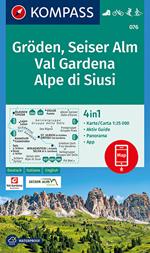 Carta escursionistica n. 076. Val Gardena, Alpe di Siusi 1:25.000 Ediz. italiana, tedesca e inglese
