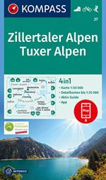 Carta escursionistica n. 37. Zillertaler Alpen, Tuxer Alpen 1:50.000