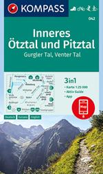 Carta escursionistica n. 042. Inneres Ötztal, Gurgler Tal, Venter Tal, Pitztal 1:25.000. Ediz. tedesca, italiana e inglese