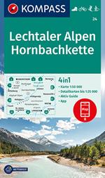 Carta escursionistica n. 24. Lechtaler Alpen, Hornbachkette 1:50.000