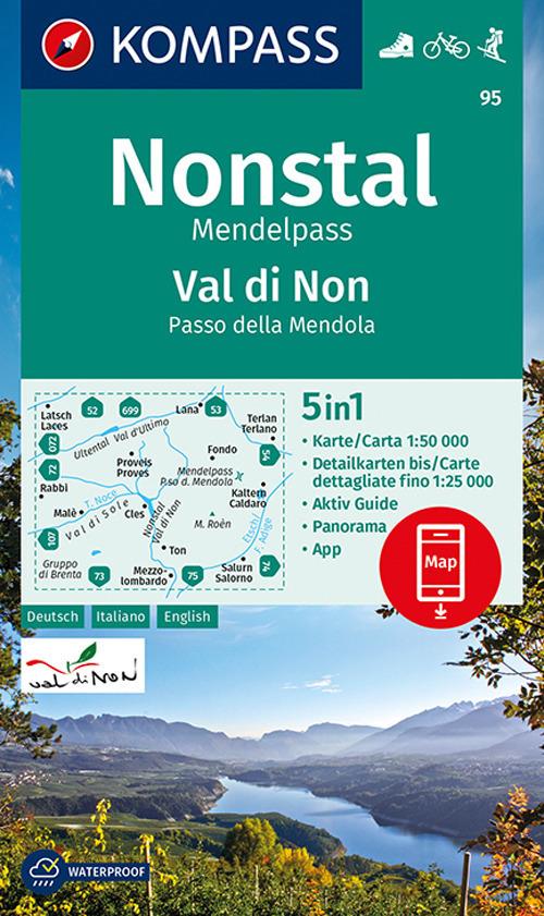 Carta escursionistica n. 95. Val di Non, Passo ella Mendola 1:50.000 - copertina