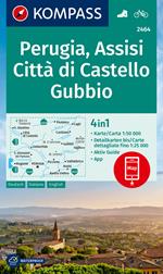 Carta n. 2464. Perugia, Assisi, Città di Castello, Gubbio. Ediz. italiana, inglese e tedesca