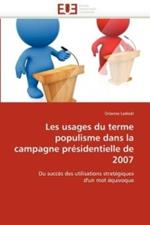 Les Usages Du Terme Populisme Dans La Campagne Pr sidentielle de 2007