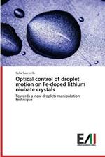 Optical control of droplet motion on Fe-doped lithium niobate crystals