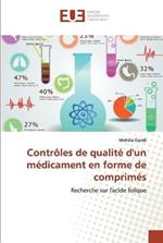 Controles de qualite d'un medicament en forme de comprimes