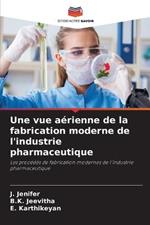 Une vue aerienne de la fabrication moderne de l'industrie pharmaceutique