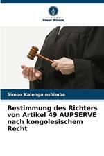 Bestimmung des Richters von Artikel 49 AUPSERVE nach kongolesischem Recht