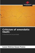 Criticism of emendatio libelli