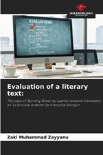 Evaluation of a literary text