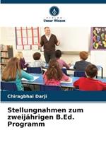 Stellungnahmen zum zweijährigen B.Ed. Programm