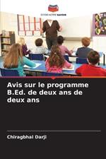 Avis sur le programme B.Ed. de deux ans de deux ans