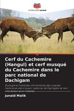 Cerf du Cachemire (Hangul) et cerf musqué du Cachemire dans le parc national de Dachigam