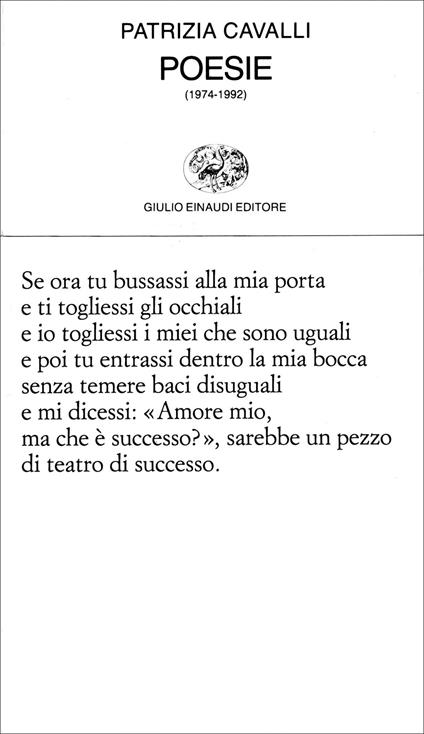 Poesie (1974-1992) - Patrizia Cavalli - copertina