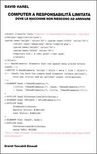 Computer a responsabilità limitata. Dove le macchine non riescono ad arrivare - David Harel - copertina