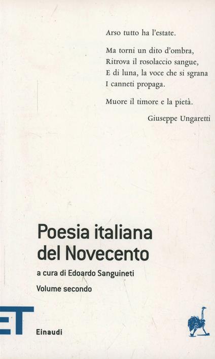 Poesia italiana del Novecento - copertina