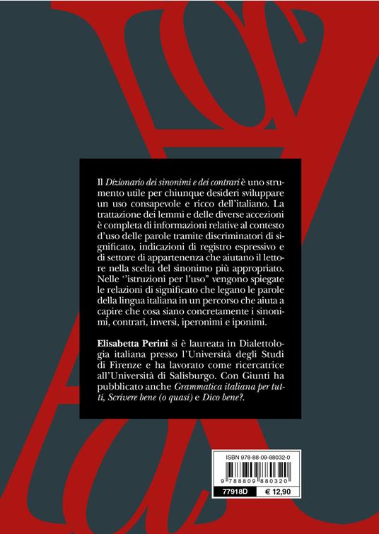 Dizionario dei sinonimi e dei contrari. Nuova ediz. - Elisabetta Perini -  Libro - Giunti Editore - Dizionari e repertori