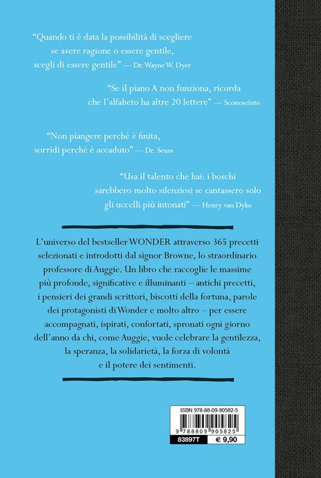 365 giorni con Wonder. Libro dei precetti del Sig. Browne - R. J. Palacio - 2