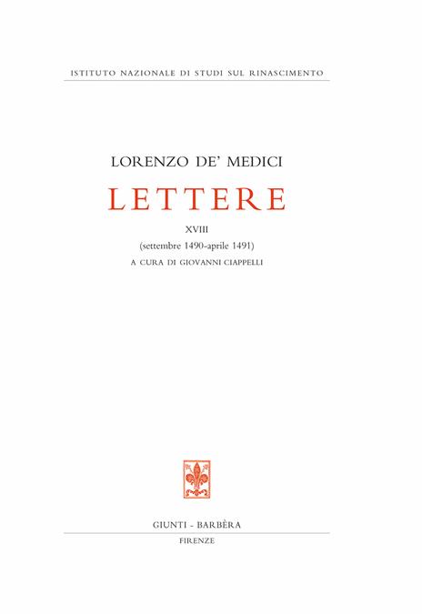 Lettere. Vol. 18: settembre 1490-aprile 1491 - Lorenzo de'Medici - 3