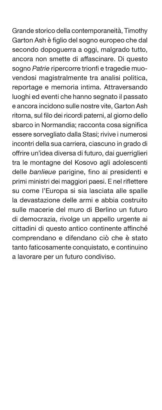 Patrie. Una storia personale dell'Europa - Timothy Garton Ash - 2