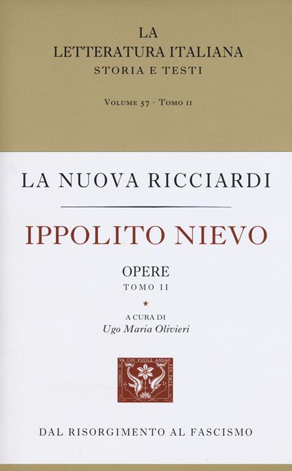 Ippolito Nievo. Opere. Vol. 2 - Ippolito Nievo - copertina