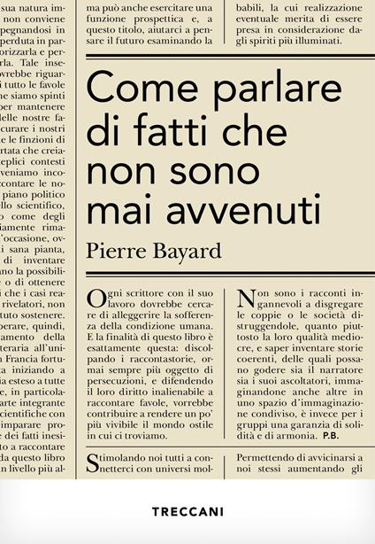 Come parlare di fatti che non sono mai avvenuti - Pierre Bayard - copertina