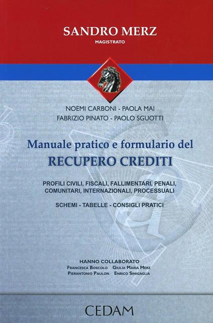 Manuale pratico e formulario del recupero crediti. Profili, civili, fiscali, fallimentari, penali, comuntari, internazionali, processuali. Schemi-Tabelle-Consigli... - Sandro Merz - copertina