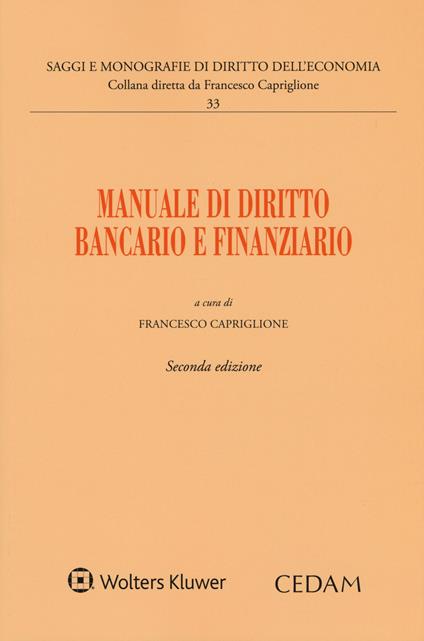 Manuale di diritto bancario e finanziario - copertina