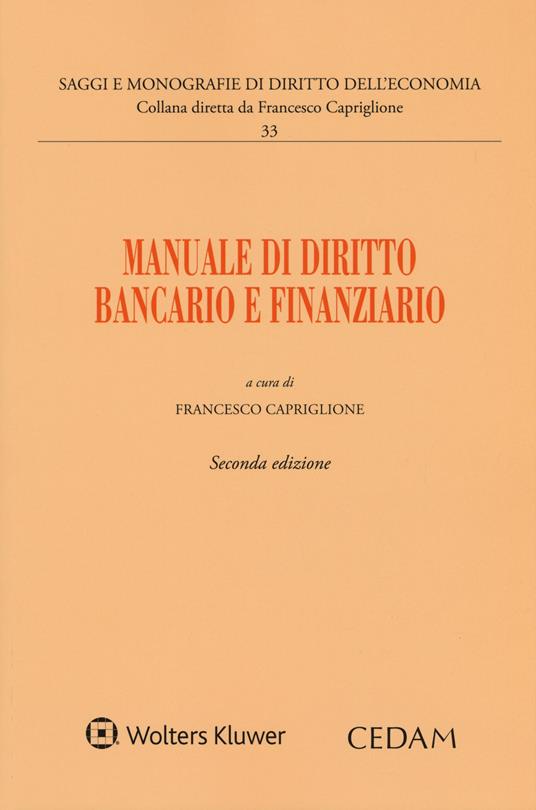 Manuale di diritto bancario e finanziario - copertina