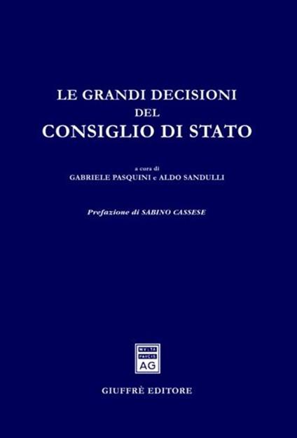 Le grandi decisioni del Consiglio di Stato - copertina