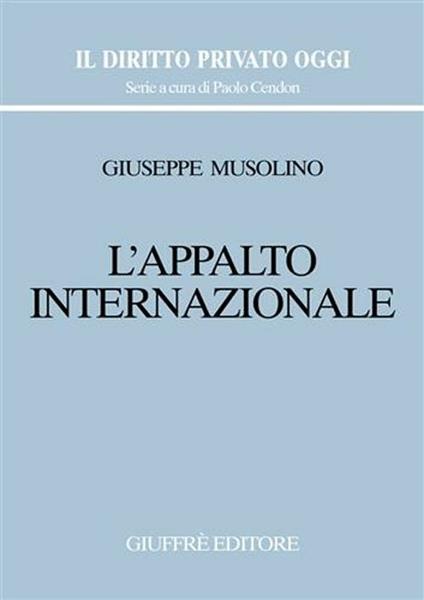 L' appalto internazionale - Giuseppe Musolino - copertina