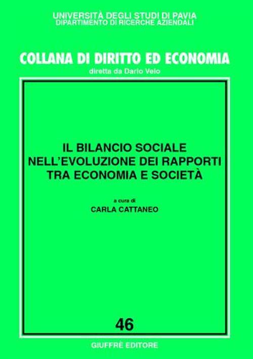 Il bilancio sociale nell'evoluzione dei rapporti tra economia e società - copertina