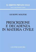 Prescrizione e decadenza in materia civile