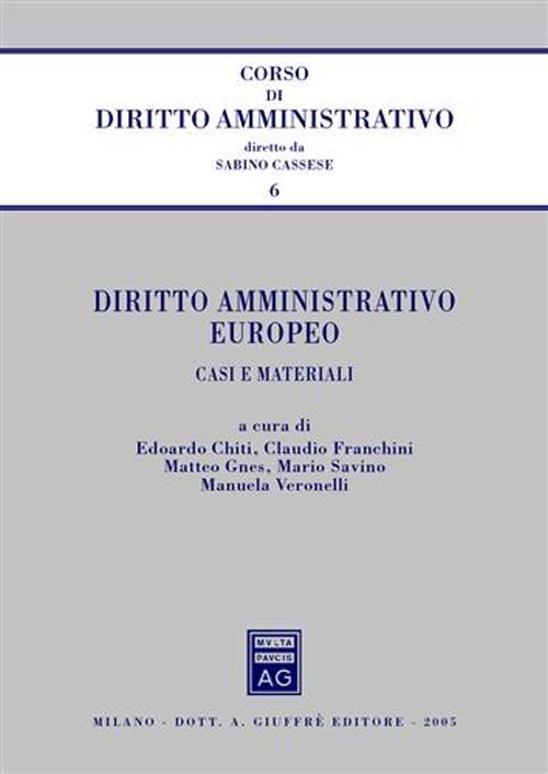 Diritto amministrativo europeo. Casi e materiali - copertina