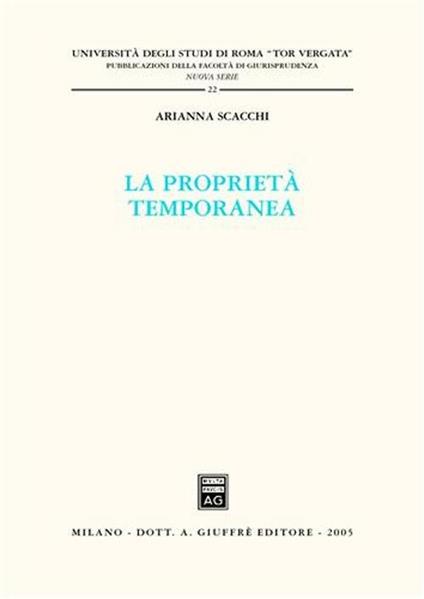 La proprietà temporanea - Arianna Scacchi - copertina