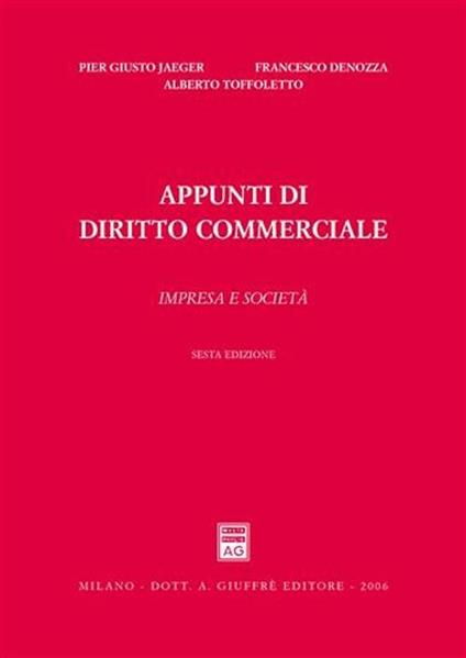 Appunti di diritto commerciale. Impresa e società - copertina