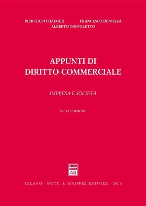 Appunti di diritto commerciale. Impresa e società - copertina