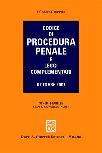 Codice di procedura penale e leggi complementari - copertina