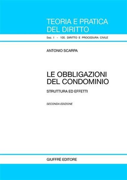 Le obbligazioni del condominio. Struttura ed effetti - Antonio Scarpa - copertina