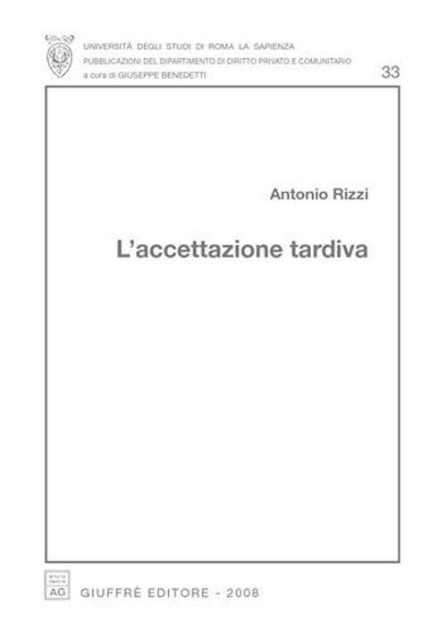 L' accettazione tardiva - Antonio Rizzi - copertina