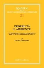 Proprietà e ambiente. La soluzione italiana a confronto con le nuove esigenze di tutela