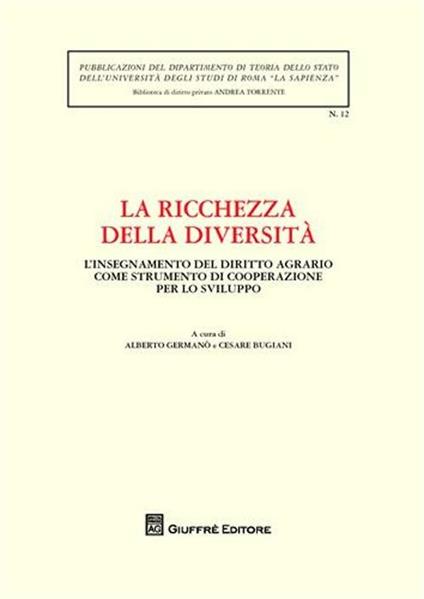 La ricchezza della diversità. Atti della Giornata di studio (Università La Sapienza di Roma, 9 dicembre 2008) - copertina