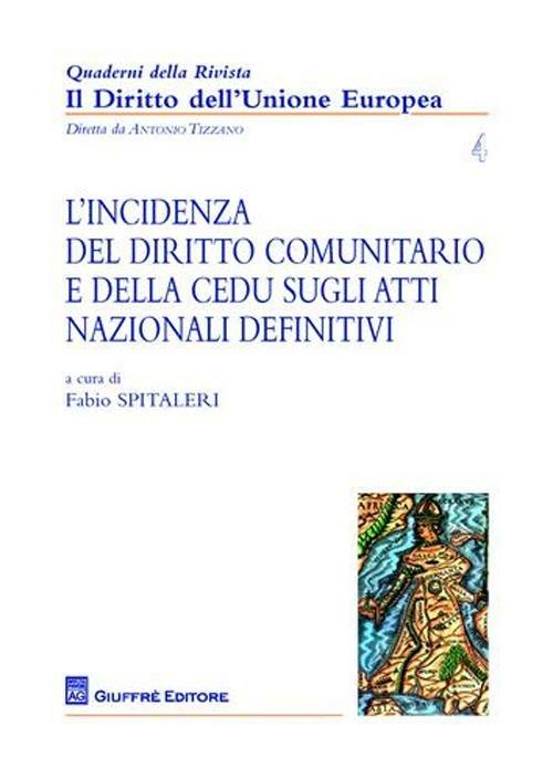 L' incidenza del Diritto comunitario e della CEDU sugli atti nazionale definitivi - Fabio Spitaleri - copertina