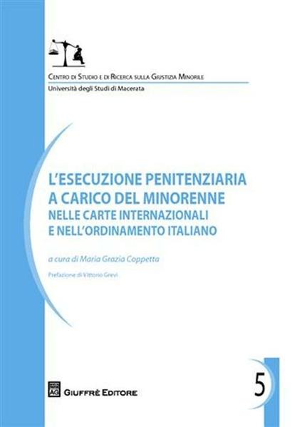 L' esecuzione penitenziaria a carico del minorenne e nelle carte internazionali e nell'ordinamento italiano - copertina