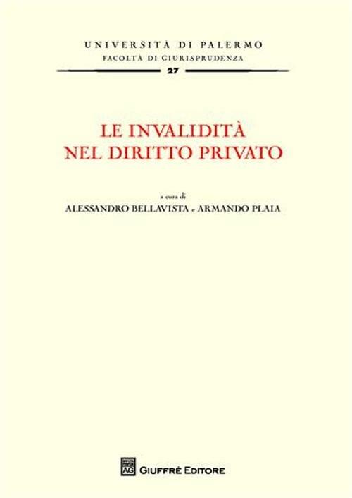 Le invalidità nel diritto privato - copertina